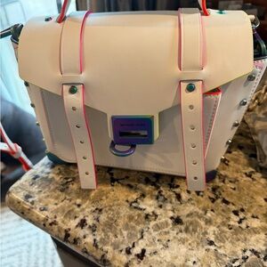 Michael Kors White Satchel with Pink Trim